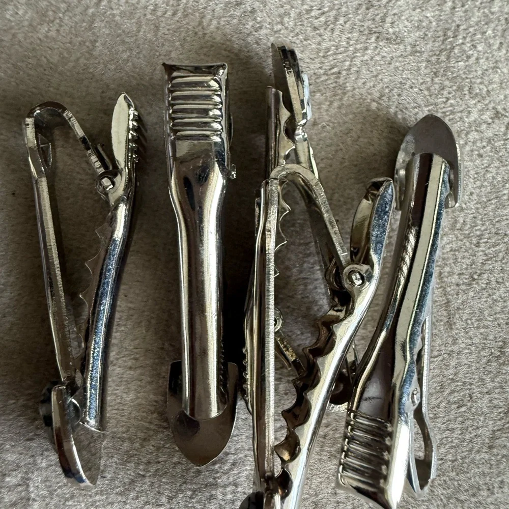 Silver Tie Clips Set - Picture 2 of 2
